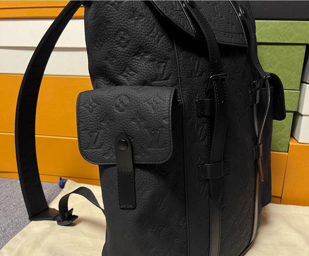 Louis Vuitton Christopher MM Monogram Taurillon Leather Black M55699 LV men bag 