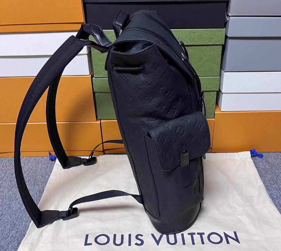 Louis Vuitton Christopher MM Monogram Taurillon Leather Black M55699 LV men bag 
