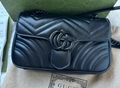 Gucci Women s Black GG Marmont Small Matelasse Leather Shoulder crossbody Bag Luxury handbag