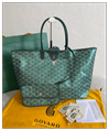 Goyard Goyardine Coated Canvas Leather Saint Louis Tote Handbag St. Louis Chevron Tote