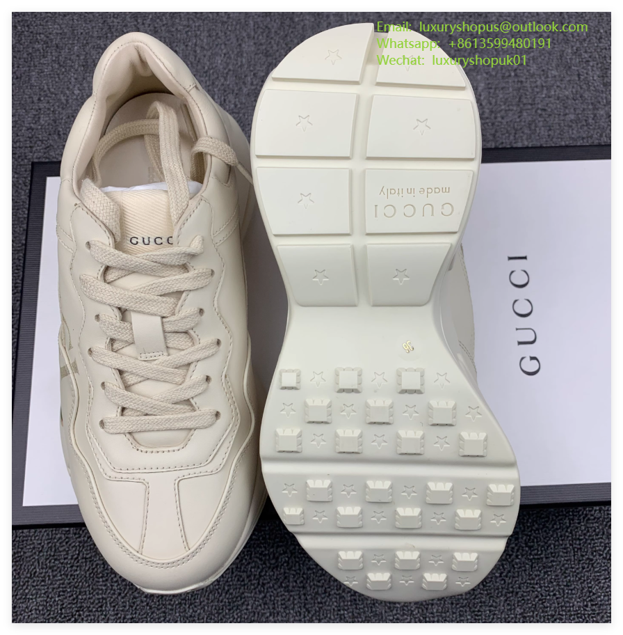 Gucci Leather Rhyton Sneaker Unisex Men Women Luxury Design GG logo Shoes sale