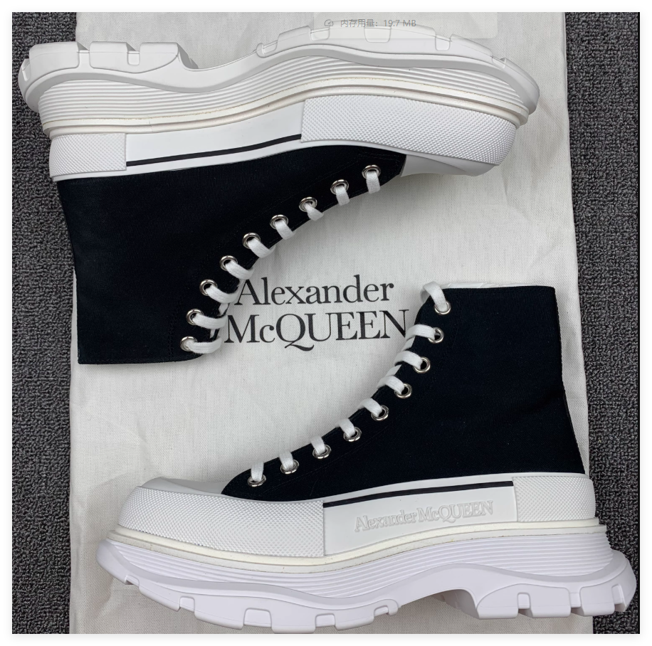 Alexander McQueen Women's Tread Slick canvas lace-up thick oversized Men sneaker shoes