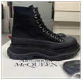 Alexander McQueen Women s Tread Slick canvas lace-up thick oversized Men sneaker shoes