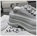Alexander McQueen Women s Tread Slick canvas lace-up thick oversized Men sneaker shoes