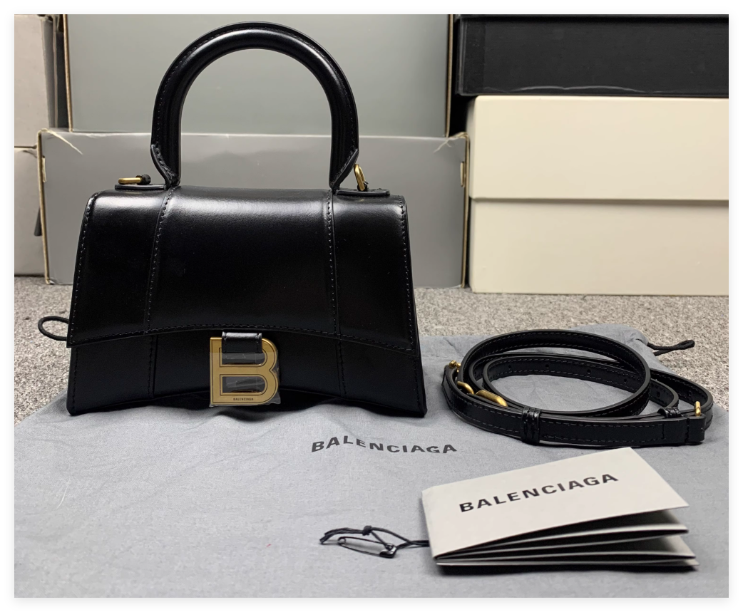 Balenciaga Hourglass Small Croc-Embossed top-handle crossbody Flap bag luxury handbag