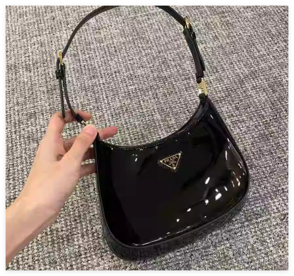       Cleo patent calfskin leather shiny Shoulder crossbody bag luxury handbags 1