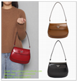       Cleo brushed calfskin leather Hobo Shoulder Bag Enameled metal triangle  17