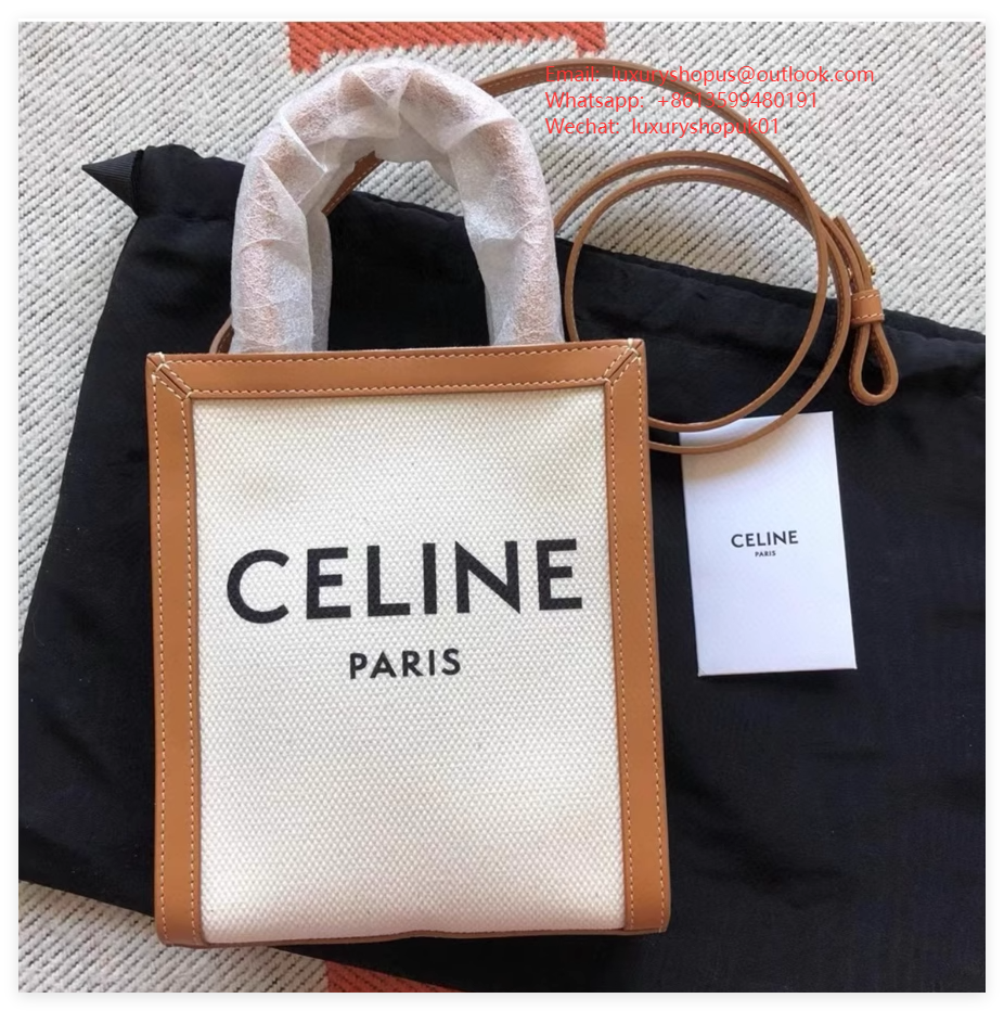 Celine Vertical Cabas Tote Mini Canvas Hippopotamus bag crossbody handbag cheap 