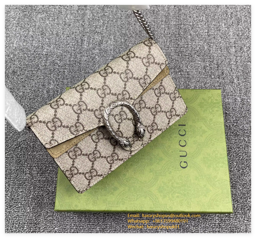 Gucci Dionysus GG Supreme mini bag small structured Women's chain strap Handbags