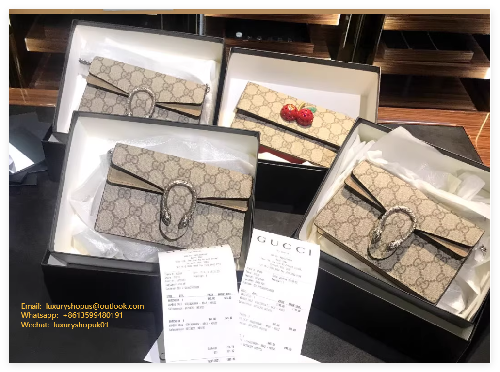 Gucci Dionysus GG Supreme mini bag small structured Women's chain strap Handbags