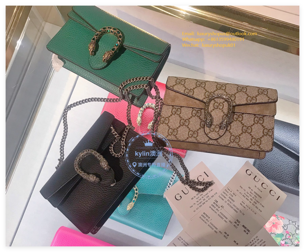 Gucci Dionysus GG Supreme mini bag small structured Women's chain strap Handbags