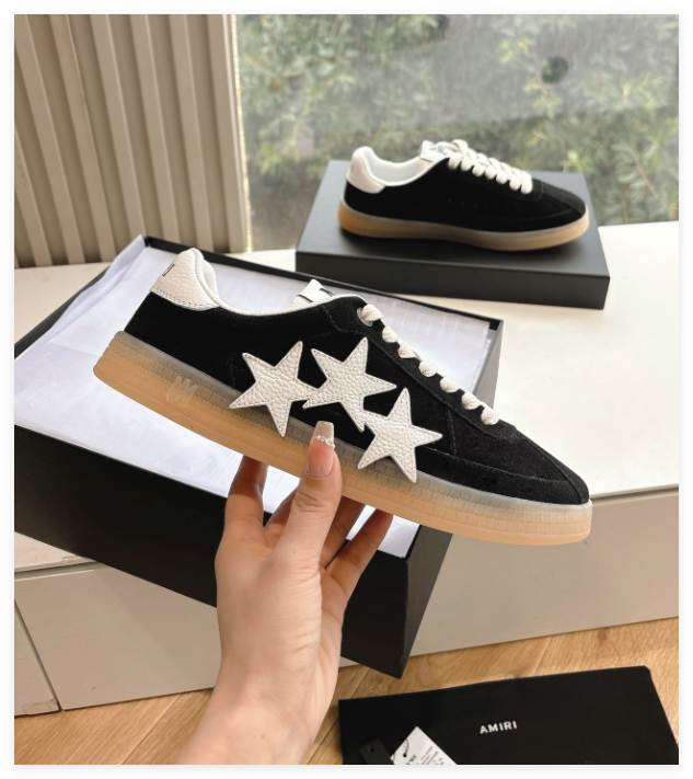 Amiri Pacific Sneakers Low-top paneled buffed leather suede sneakers Men Women 