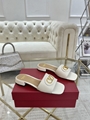  Gucci Interlocking G cutout leather sandals Ladies slip on beach slides shoes