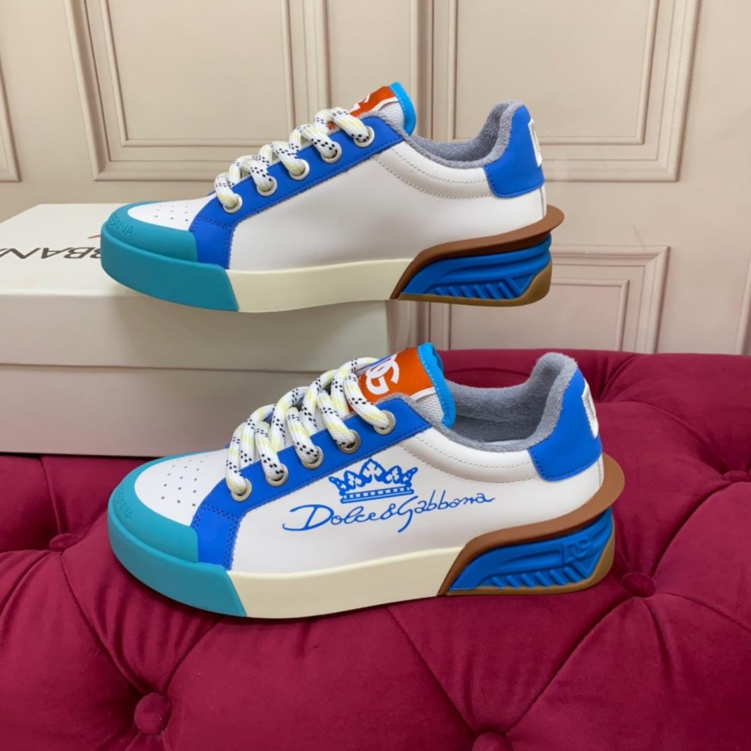 Dolce & Gabbana White Portofino leather sneakers DG Men women design brand shoes
