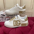Dolce & Gabbana Calfskin nappa Portofino sneakers DG logo Men Women luxury shoes