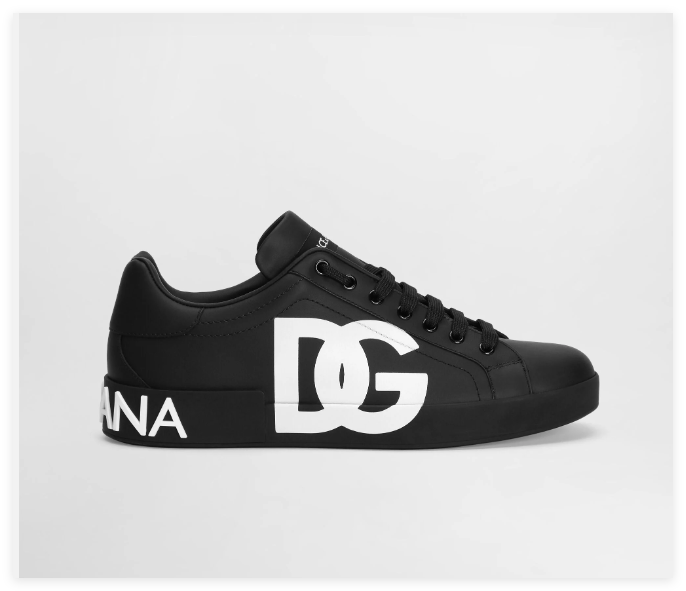 Dolce & Gabbana Calfskin nappa Portofino sneakers DG logo Men Women luxury shoes
