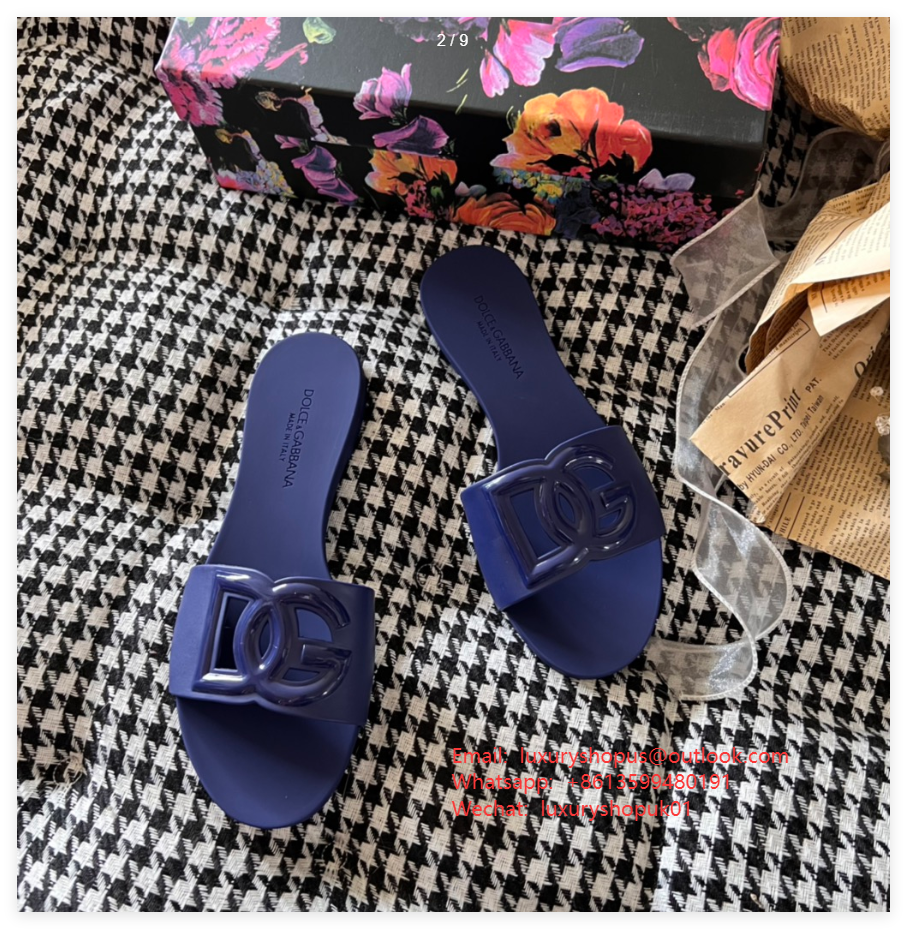                DG Cut-Out Detailed Slides Women design luxury summer DG sandals 16