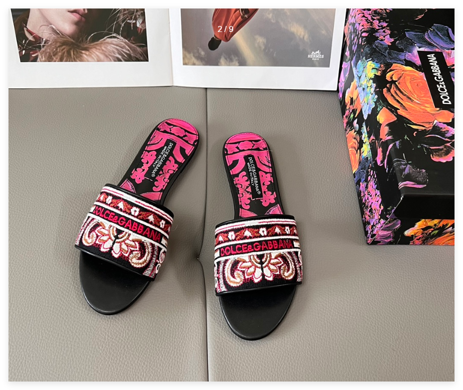 Dolce & Gabbana Majolica-print logo-embroidered sandals Women slides luxury shoe