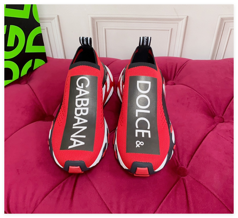 Dolce & Gabbana Sorrento Logo-Printed Sneakers DG knit brand shoes cheap online 