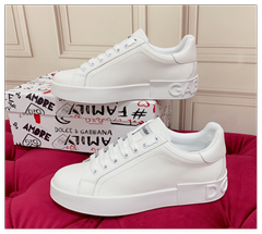                 Logo Lettering Sneakers DG luxury design fashion white shoes 