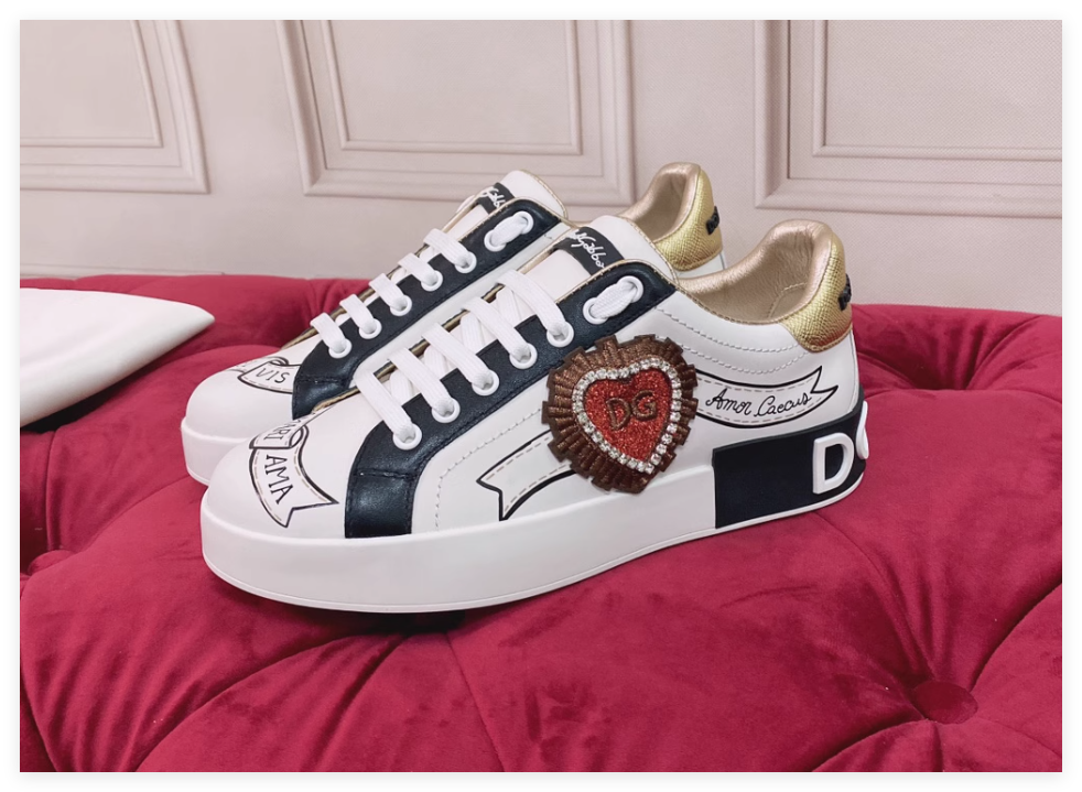 Dolce & Gabbana Embroidered Portofino Sneakers Men women design luxury shoes dg