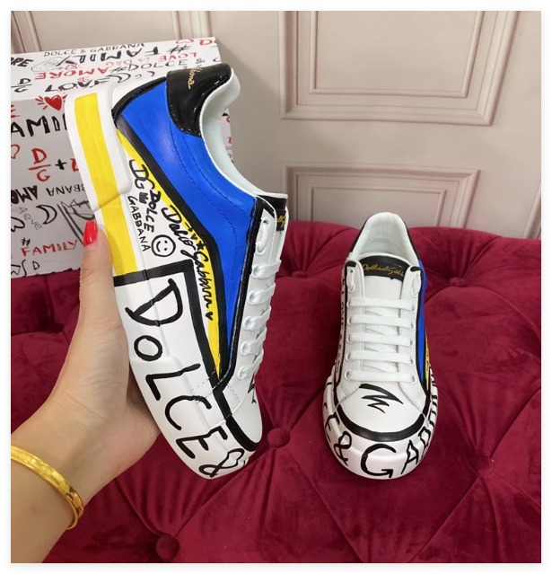 Dolce & Gabbana Limited edition Portofino line sneakers Men women fashion shoes 