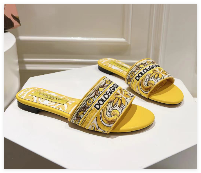 Dolce Gabbana Majolica leather-trimmed espadrille wedges Pump High heels Slides 