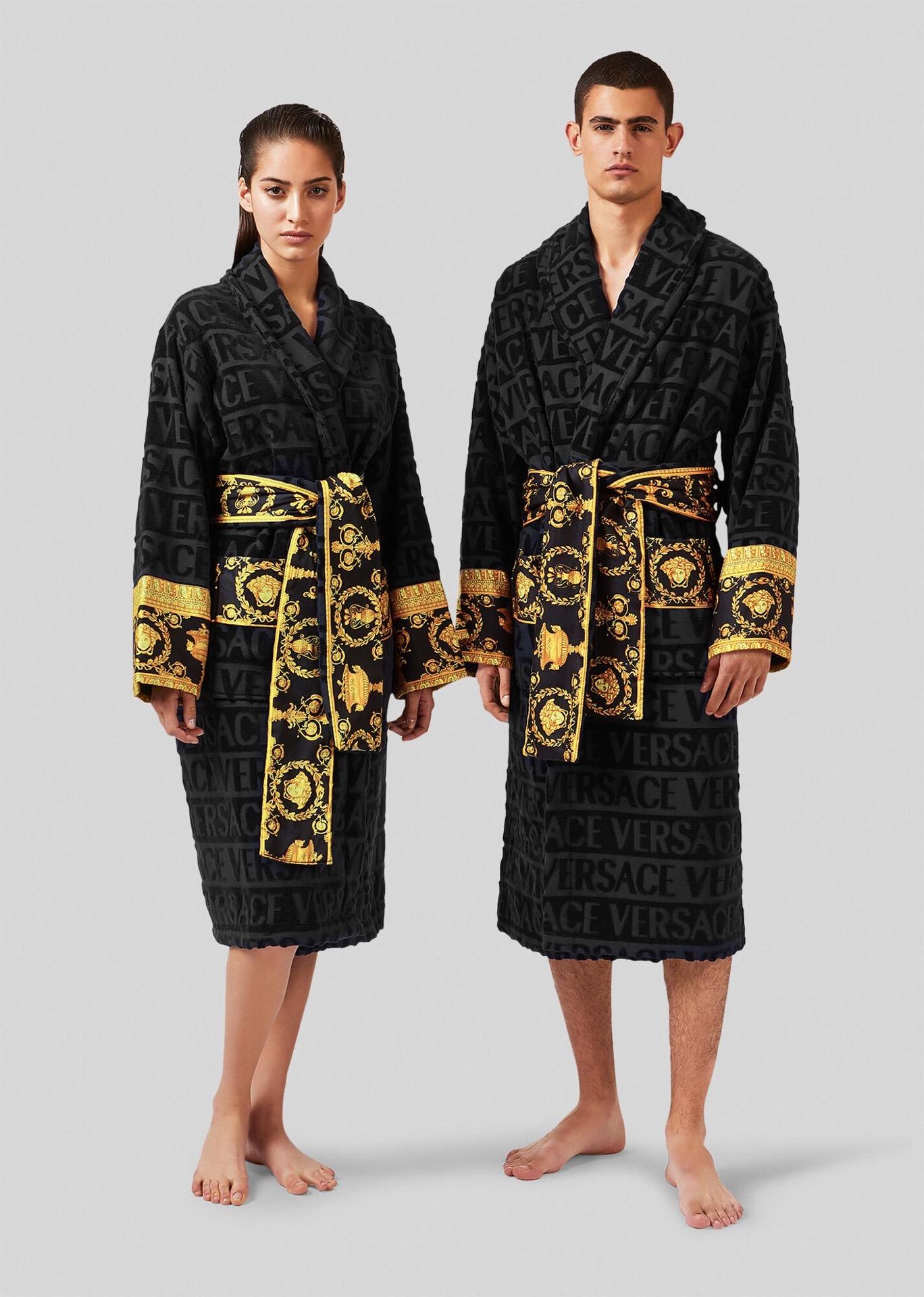 Versace Medusa Printed Long-Sleeved Robe Baroque loungewear bathrobe luxury sale
