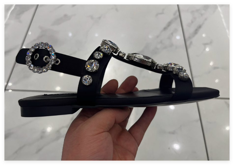 Dolce Gabbana Majolica embellished patent leather sandals Ladies diamond crystal