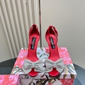 Dolce&Gabbana Majolica embellished patent leather sandals Ladies diamond crystal