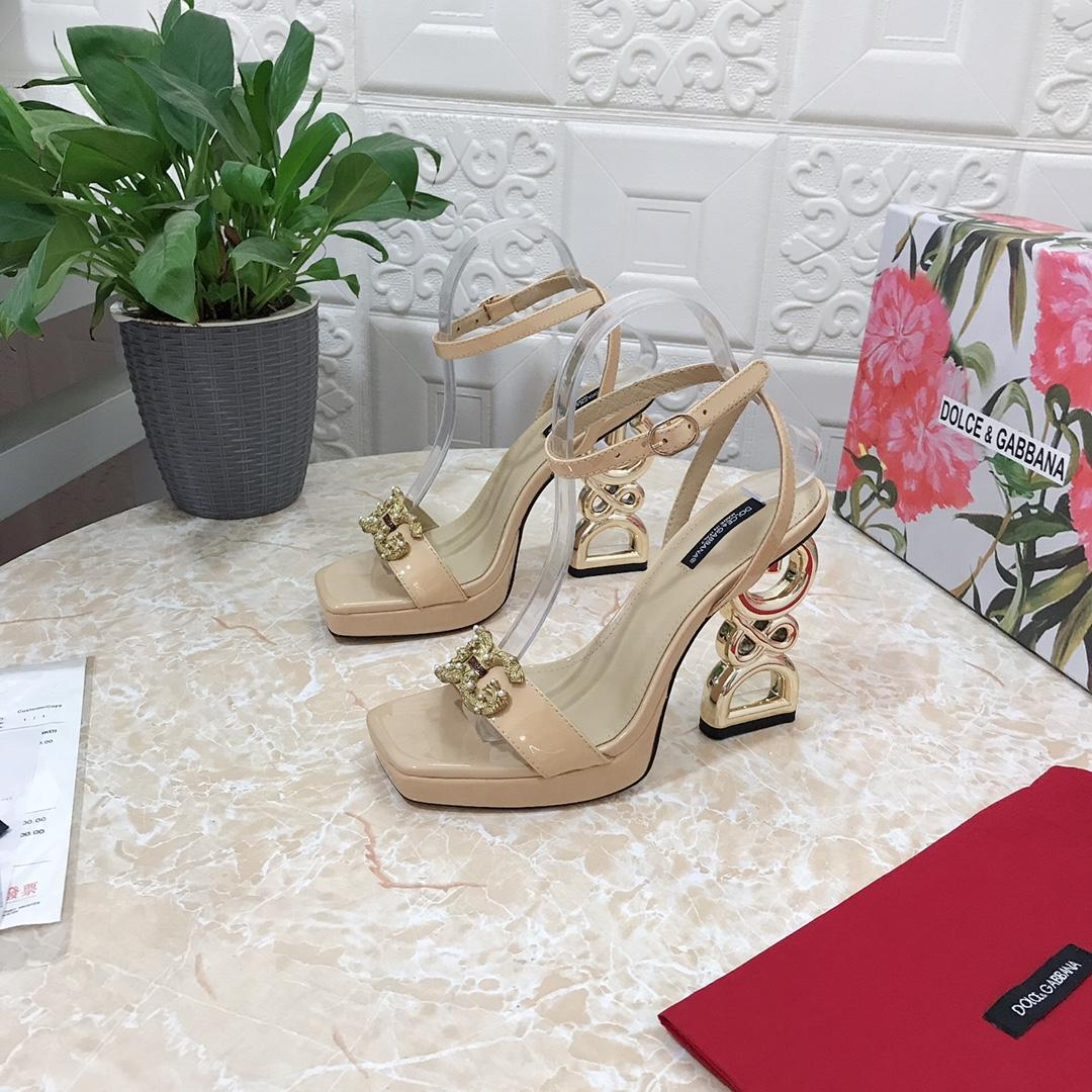 Dolce Gabbana Baroque DG Heel Sandals Ladies high heels party sexy shoes DG shoes ankle strap 