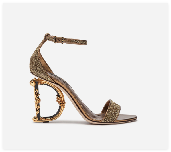Dolce Gabbana Baroque DG Heel Sandals Ladies high heels party sexy shoes DG shoes ankle strap 