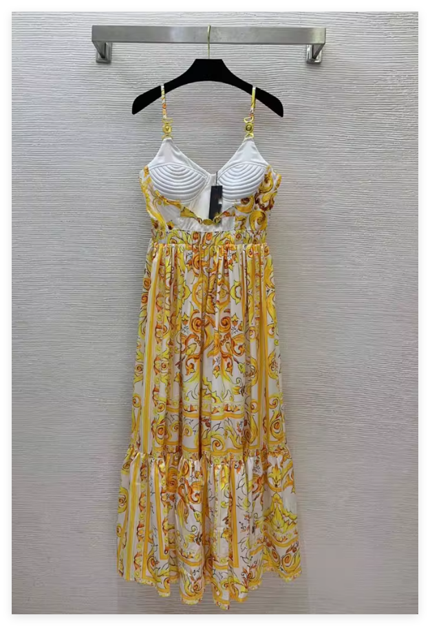 Dolce & Gabbana Majolica-Print Maxi Dress intricate patterns bright colours full-skirted maxi dress