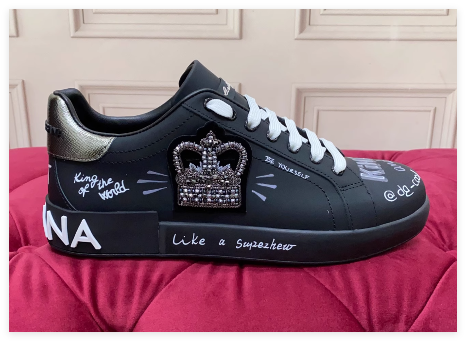 Dolce & Gabbana Leather Embellished Portofino low-top sneakers Men Women shoes