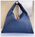 Bottega Veneta Navy Indigo Mini Wallace Bag Intrecciato woven calfskin denim shoulder bag
