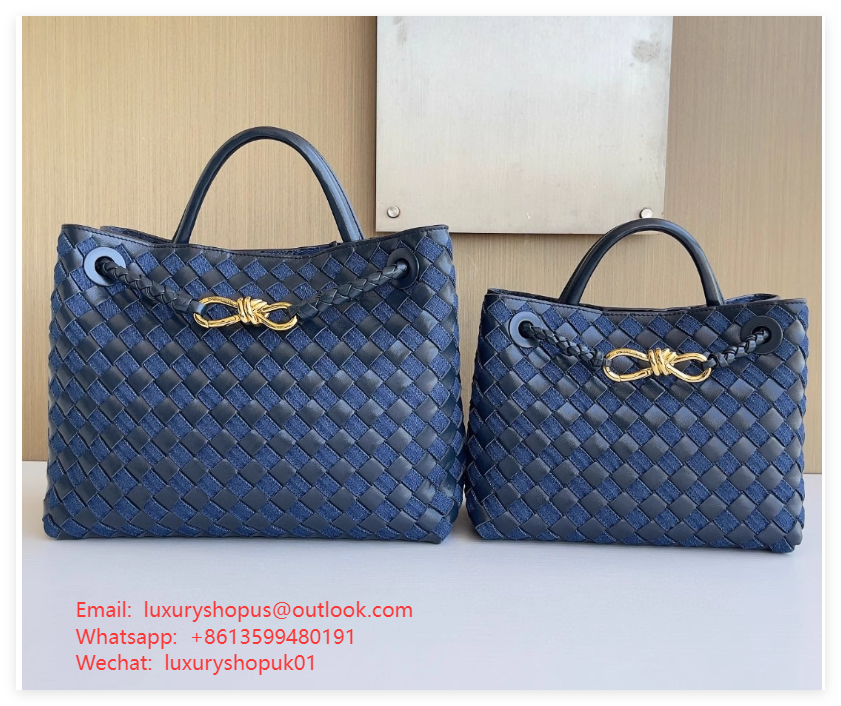 Bottega Veneta Navy Indigo Mini Wallace Bag Intrecciato woven calfskin denim shoulder bag
