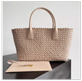 Cabat Small intrecciato-woven nappa