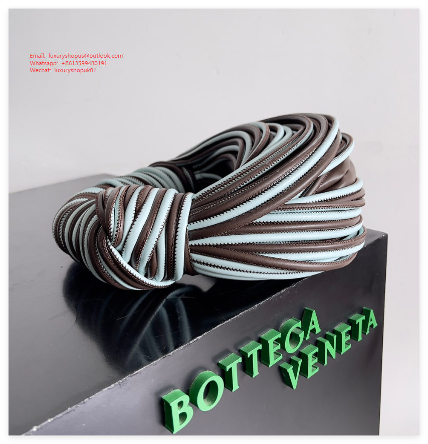 Bottega Veneta Blue Brown Mini Jodie Bag Grained calfskin top handle bag Knotted handbag BV