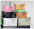 Bottega Veneta Cassette Shoulder Bag Intreccio woven calfskin shoulder bag Knot 