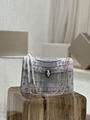 Bvlgari Small Leather Serpenti Forever Top-Handle Bag snakehead-lock handbag 