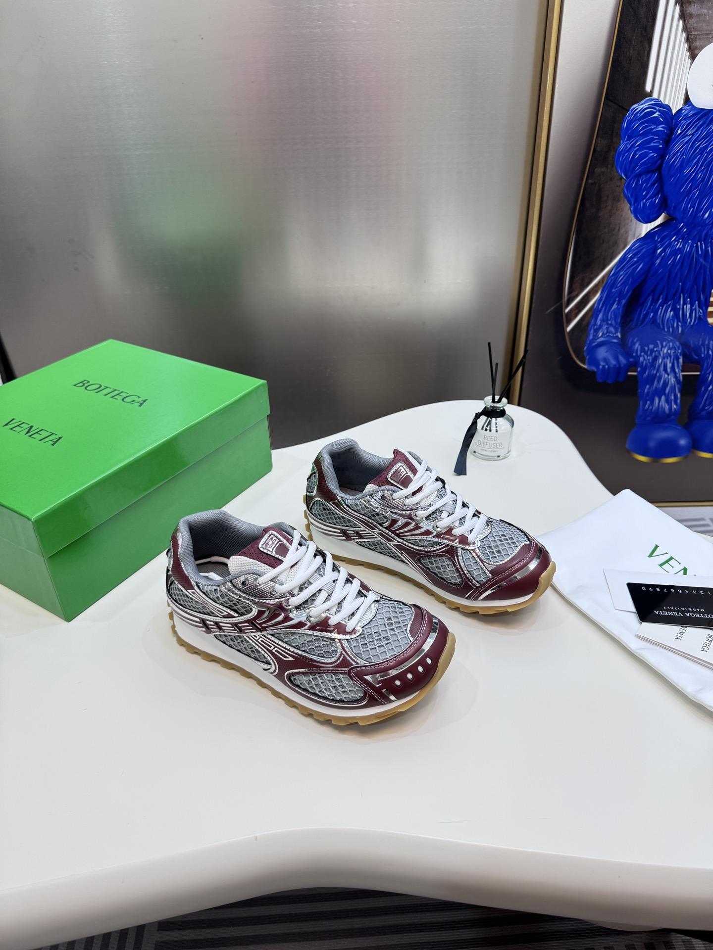 Bottega Veneta White Orbit Low-top lightweight mesh buffed faux-leather sneakers