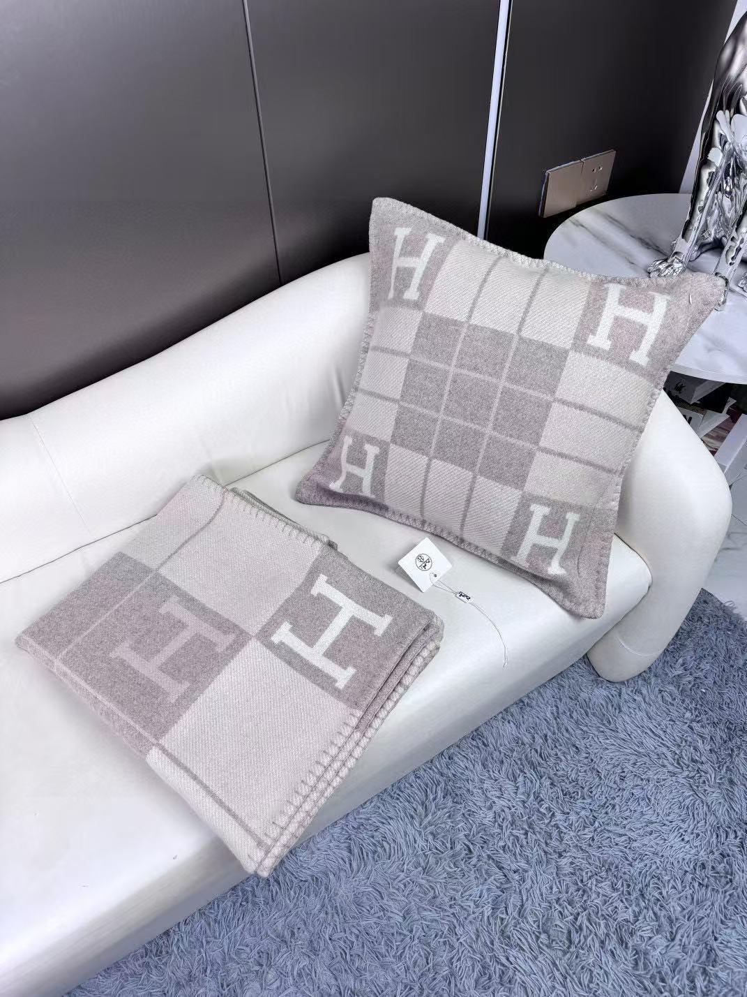Buy Stripe Burgundy wool Hermes Avalon Throw Blankets Pillowcases Pillow Cases