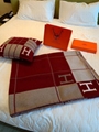 Stripe Burgundy Pillowcase Hermes Cushion Avalon Throw Blankets Luxury Homeware