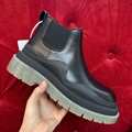 Bottega Veneta tire Platform Chelsea Boots Blue Calf-high buffed vegetable shoes