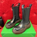 Bottega Veneta tire Platform Chelsea Boots Blue Calf-high buffed vegetable shoes