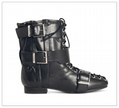 Ganni Buckled Lace-Up Boots