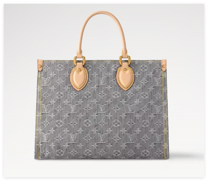 LV Louis Vuitton M13189 OnTheGo MM Monogram Denim woven handbag lv bags cheap 