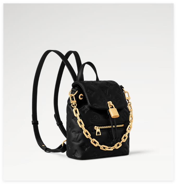 Louis Vuitton LV M13387 Coussin Backpack Mini Monogram Coussin chain LV padlock 