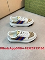 Screener GG Leather trimmed canvas sneakers