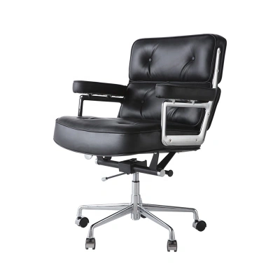Contemporary Black genuine Leather Executive chair Manager chair